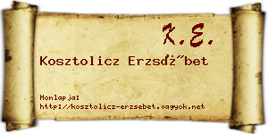 Kosztolicz Erzsébet névjegykártya