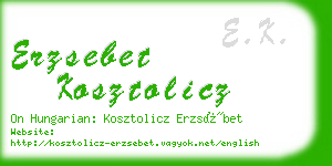 erzsebet kosztolicz business card
